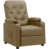 vidaXL Fauteuil relax cappuccino brun similicuir