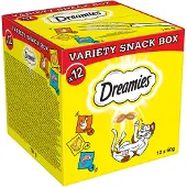 Dreamies Variety Snack Box Friandises pour chats au poulet, au fromage et au saumon 720 g