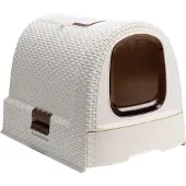 Curver Bac à litière pour chat - Gris bleu - Pour chats - 51 x 38,5 x 39,5 cm