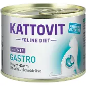 Kattovit Feline Diet Gastro - Canard pour compenser une digestion insuffisante - 185 g