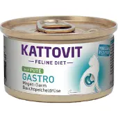 Kattovit Feline Diet Gastro Nourriture humide avec du canard pour les chats ayant des problèmes gastriques 12x85 g