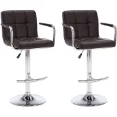 vidaXL Tabouret de bar 2 pcs. Marron similicuir