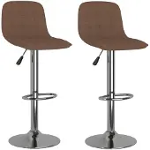 vidaXL Tabouret de bar 2 pcs tissu marron
