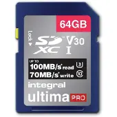 Integral MEMORY Premium High Speed SDHC/XC V30 UHS-I U3 Carte SDXC 64GB