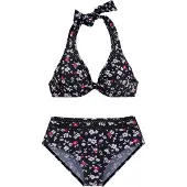 LASCANA Bikini rose / noir / blanc