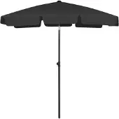 vidaXL Parasol de plage noir 180x120 cm