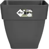Elho Vibia Campana Bac À Fleurs Carré 37 - Noir - Ø 36 X H 36 Cm - Extérieur - 100% Recyclé