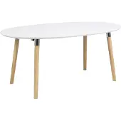 Actona PKline Table de salle à manger extensible en chêne Table de cuisine blanche