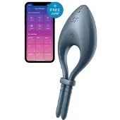 Satisfyer Bullseye - Anneau pénien vibrant contrôlé par application, pour hommes (gris)