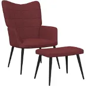 vidaXL Fauteuil relax avec pouf vin rouge Tissu