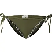 Calvin Klein Femmes, Bikini, Bas de bikini String Side Tie, Vert, (S)