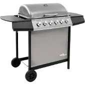 vidaXL Barbecue à gaz avec 6 brûleurs noir et argent coloré