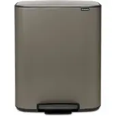 Brabantia Bo Poubelle à Pédale 2 x 30 Litres Platine