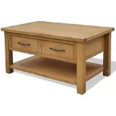 vidaXL Table basse 88x53x45 cm chêne massif