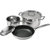 Le Creuset 3-PLY SET DE CUISINE 3 PCS., Poêle + casserole, Argent