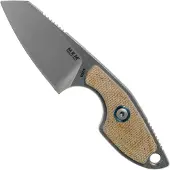 MKM Knives MKM Mikro 2 Wharncliffe, Stonewashed Natural Canvas Micarta couteau de cou, Jesper Voxnaes design