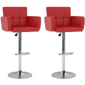 vidaXL Tabouret de bar 2 pcs. Simili cuir rouge