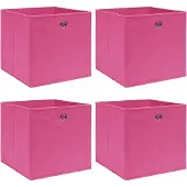 vidaXL Boîtes de rangement 4 pcs. Rose 32x32x32 cm Tissu