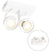 QAZQA Spot moderne blanc 2 lumières - Master 50