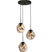 Masterlight Lampe suspendue Lava 3x verre doré
