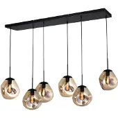 Masterlight Lampe suspendue Lava 6x verre à fumée
