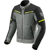 REV'IT! Revit Airwave 3 Veste textile pour moto, gris/noir/jaune, S