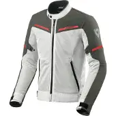 REV'IT! Revit Airwave 3 Veste textile pour moto, blanc/gris, S