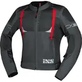 IXS Trigonis-Air, veste en textile ,Gris Foncé/Gris/Rouge ,M
