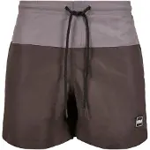 Urban Classics Shorts de bain brun foncé / gris / blanc