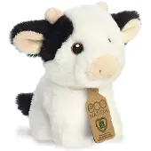 Herma Aurora, 35072, Eco Nation Mini vache, 13cm, peluche, noir & blanc