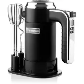 WESTINGHOUSE Batteur à main Westinghouse Retro - 6 vitesses + fonction turbo - Fouet et crochets à pâte - Avec support de rangement - 350W - Rouge