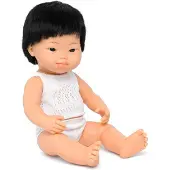 Miniland Poupée bébé asiatique avec le syndrome de Down, 38 cm, rose, taille unique