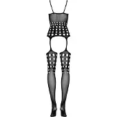 Obsessive G310 - ensemble lingerie résille à pois - noir (S-L)