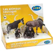 Papo LA VIE SAUVAGE Boîte présentoir animaux sauvages 1 (4 fig.)