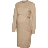 Mamalicious Robes en maille 'New Anne' beige chiné