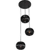 QAZQA Suspension moderne noire 3 lumières - Zoë