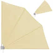 Detex Eventail de balcon 140x140cm beige pliable paravent