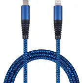 2GO USB Lade-/Datenkabel Type-C - Lightning Nylon 1m blau