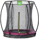 Exit Silhouette Trampoline ø183cm – avec Filet de sécurité – Enterré – Rond – pour Enfants – Rose