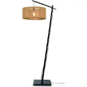 Good&Mojo - Lampadaire Iguazu - Bambou Noir/Jute - 73x50x176cm pour salon, chambre à coucher