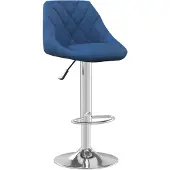 vidaXL Tabouret de bar en velours bleu