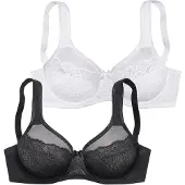 Petite fleur Soutien-gorge minimiseur noir / blanc