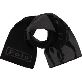 Ralph Lauren Hommes, Écharpe, Schwarzer Nylonschal, Noir