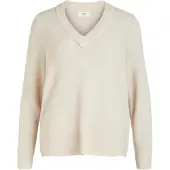 Object Ellie V Neck Sweater Beige L Femme