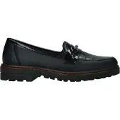 Rieker Chaussures à enfiler en Noir Cuir 38