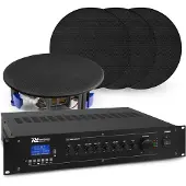 Power Dynamics met Bluetooth, 4x zwarte inbouw speaker et 100v versterker van (Actif), Haut-parleur PA, Noir