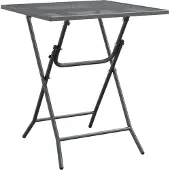 vidaXL Table de jardin 60x60x72 cm métal déployé anthracite