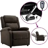 vidaXL Fauteuil relax électrique brun foncé Tissu
