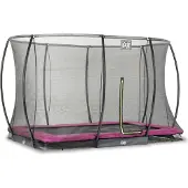 Exit Silhouette Trampoline 244x366cm – avec Filet de sécurité – Enterré – Rectangulaire – Rose