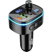 Hoco Émetteur FM Bluetooth + 2 ports USB + Type-C PD 20 W + QC 3.0 Fast E62 noir